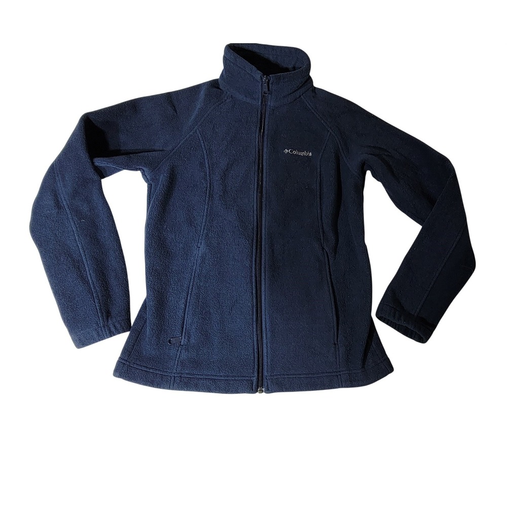 Columbia Benton Springs Womens Navy Blue Full Zip Fleece Jacket Size Medium
